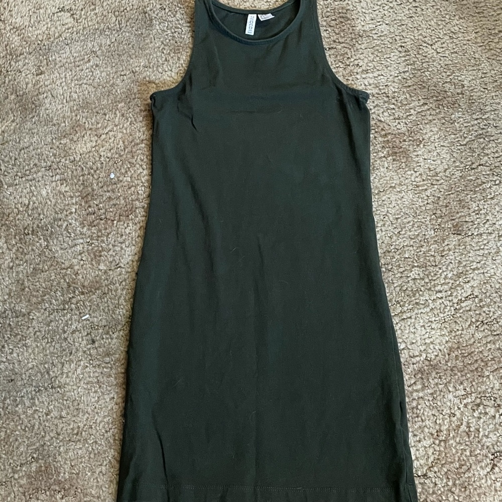 Army green strapless dress